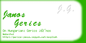 janos gerics business card